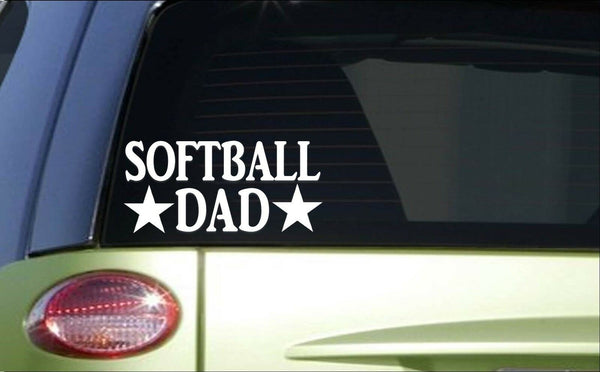 Softball Dad *H879* 8 inch Sticker decal fastpitch catcher pitcher glove bat