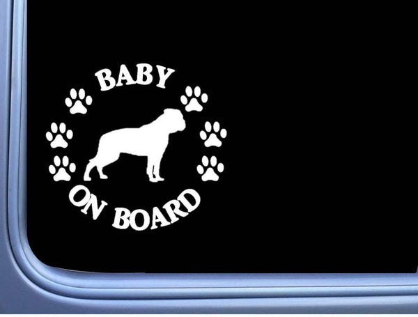 Baby on Board American Bulldog L505 6" Sticker dog decal