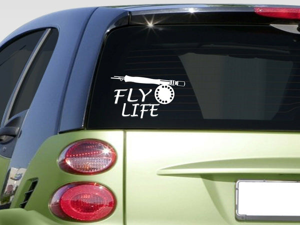 Fly life fishing  6" sticker *E860* decal fly rod reel fishing line trout