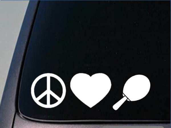 Peace love Ping Pong sticker *H78* 8" vinyl paddle table tennis