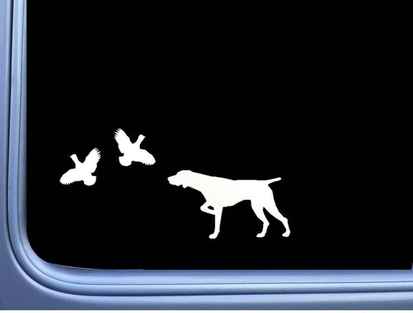 German Shorthair Pointer 2 Quail L448 8 inch shorthaired dog decal