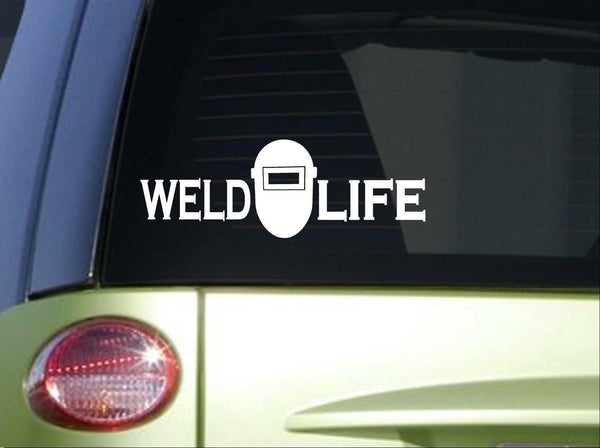 Weld Life Mask Sticker *I820* 8" length Vinyl welding decal