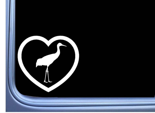 Sandhill Crane Big heart L968 6" Sticker decal bird watcher heron farm pond