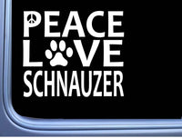 Schnauzer Peace Love L583 Dog Sticker 6" decal