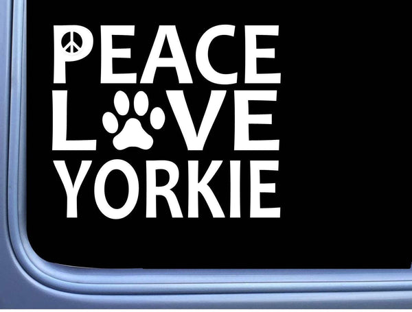 Yorkie Peace Love L642 Yorkshire Terrier Dog Sticker 6" decal