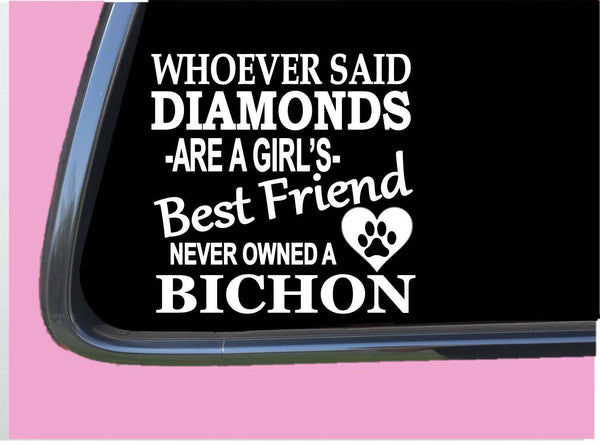 Bichon Frise Diamonds TP 489 Sticker 6" Decal rescue dog