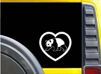 Panda Heart Sticker K605 6" Vinyl decal