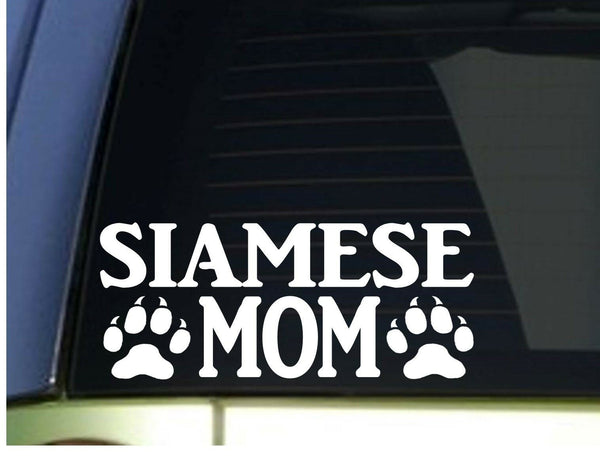 Siamese Mom sticker *H286* 8.5 inch wide vinyl cat kitten litter box