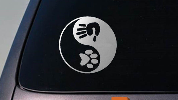 Dog Decal Rescue Labrador Decal Sticker Ying Yang 6"