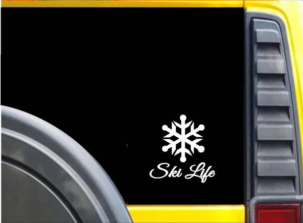 Ski Life Snowflake K639 6 inch Sticker ski decal