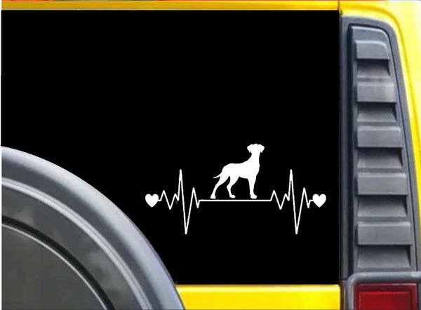 Great Dane Uncropped Lifeline K609 8 inch Sticker heartbeat dog decal