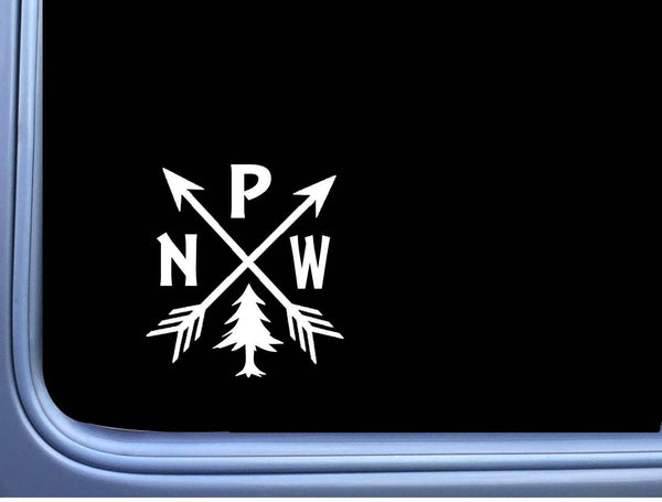 Pacific Northwest PNW Hiking Vinyl M114 6 Inch Sticker Decal camping arrows