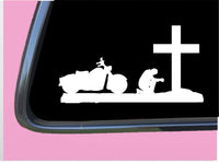 Praying Biker TP 668 Sticker 8" Decal Christian motorcycle helmet chaps boots