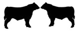 Bull Decals Stickers OS 155 (12 x 18" - 2 decal set) angus  cattle cow