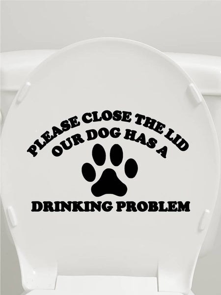 Please Close the Lid Dog toilet Seat OS 237 vinyl 8" Decal Sticker pet