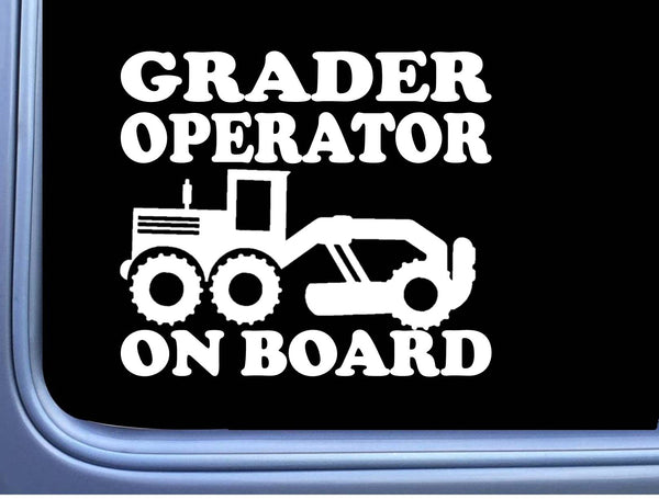 Road Grader On Board sticker OS 217 vinyl 6" Decal Motor