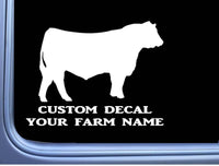 Custom Bull Decal 6" Sticker OS 266 cattle cow hereford angus beef