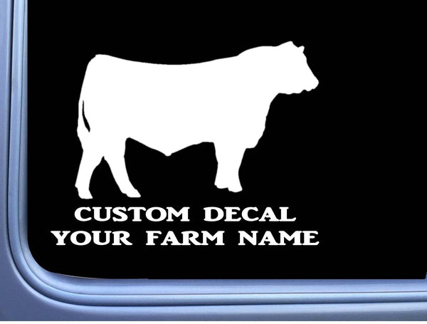 Custom Bull Decal 6" Sticker OS 266 cattle cow hereford angus beef