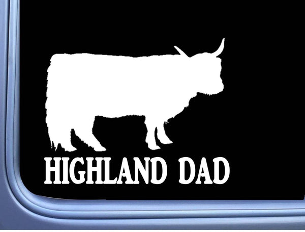 Highland Dad Bull Decal 6" Sticker OS 256 cattle cow