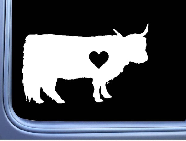 Highland Little Heart Bull Decal 6" Sticker OS 258 cattle cow