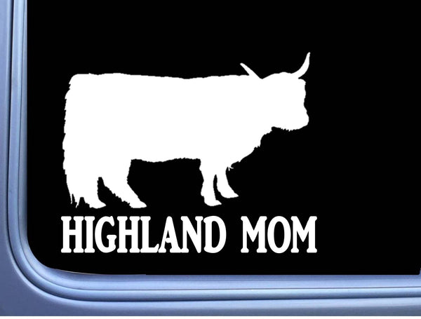 Highland Mom Bull Decal 6" Sticker OS 255 cattle cow