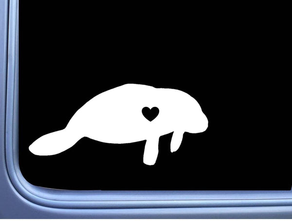 Manatee Lil Heart L366 8 inch Decal Sticker