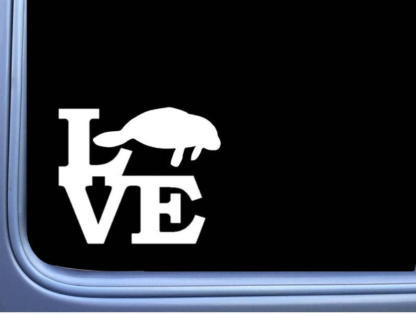 Manatee Love L368 6 inch Decal Sticker