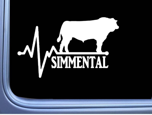 Simmental Lifeline Word Bull Decal 6" Sticker OS 277 cattle cow beef