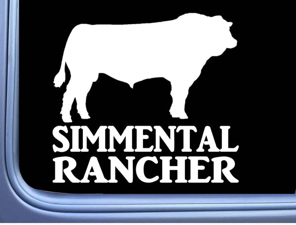 Simmental Rancher Bull Decal 6" Sticker OS 280 cattle cow beef