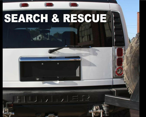 SEARCH AND RESCUE STICKER VEHICLE DECAL - LARGE K9 911 STICKER TORNADO