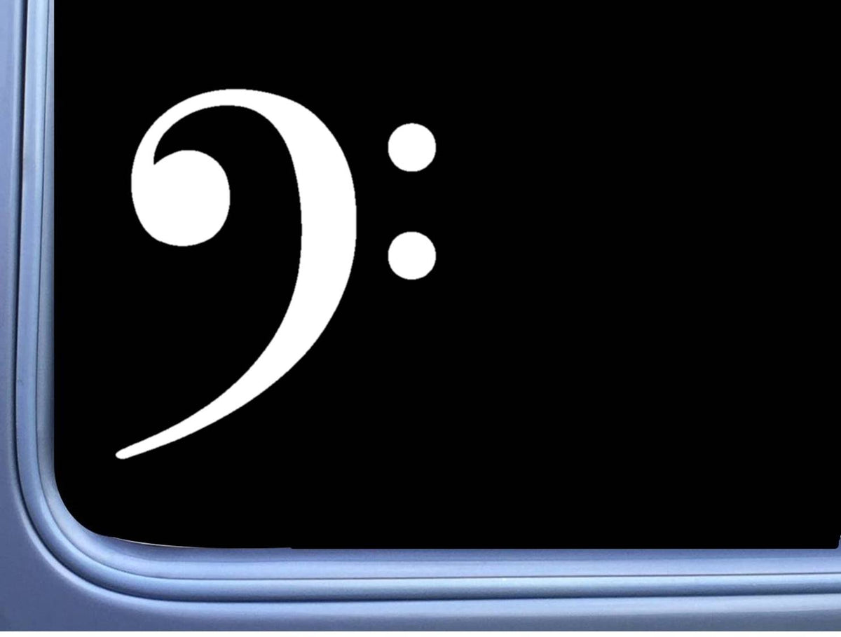 Bass Clef Vinyl Decal – 6 Inch