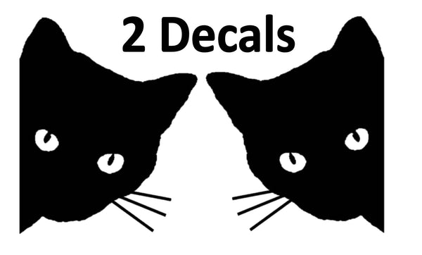 Black Peeking Cat Sticker MIRRORED 6" Decal tp 186 For Car Bumper Window Vinyl