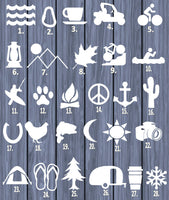 Outdoors Lifeline 8" Decal OS 005 Design Your Own Sticker Outdoors Adventure Choose Icons