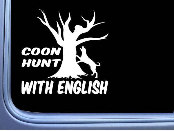 English Coonhound Sticker OS 108 vinyl Decal 6" coonhunting