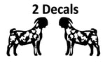 Dapple Boer Goat Sticker Mirrored Decals OS 187 12" window  decal