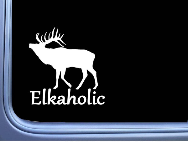 Elkaholic Elk Hunting Sticker 6" OS 309 bull Decal