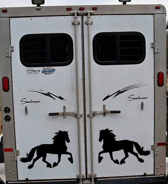 Friesian Horses Sticker OS 147 12" horse Decals draft horse 2 decal set