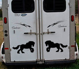 Gypsy Vanner Horse Decals 12" Stickers OS 083 (2 decal set)