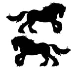 Gypsy Vanner Horse Decals 12" Stickers OS 083 (2 decal set)