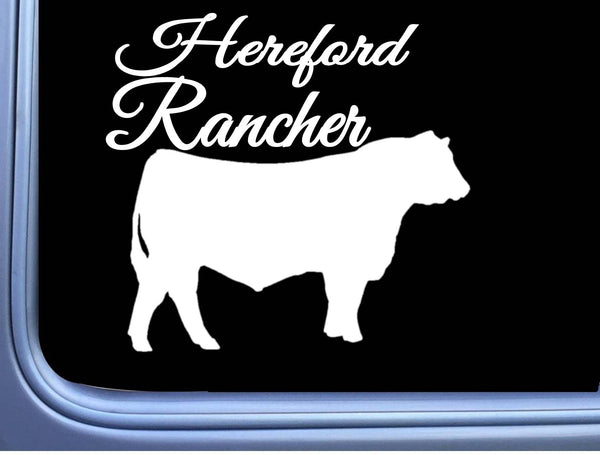 Hereford Rancher Bull Decal 6" Sticker OS 265 cattle cow