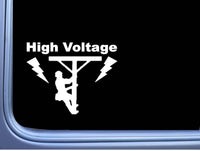 Lineman Sticker High Voltage 6" OS 312 linemen Decal