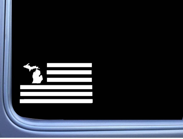 Michigan American Flag M196 8 inch Sticker state united merica