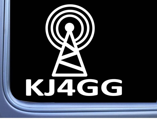 Ham Amateur Radio Tower Call Sign Window Sticker Decal decal TP 1174 vinyl 6" car windowÉ