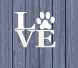 Dog Paw Love 6" Decal OS 015 Sticker rescue animal lover gift idea hiking hiker camping