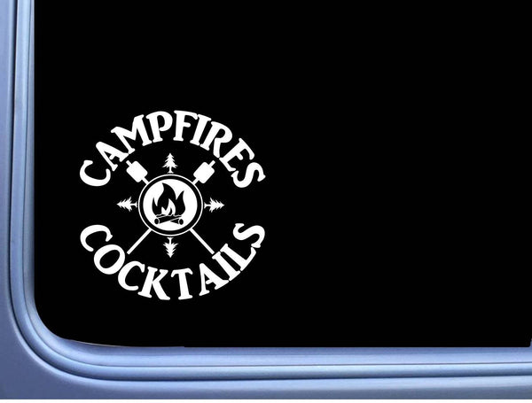 Campfires Sticker Cocktails 6" Decal OS 047 camping camper