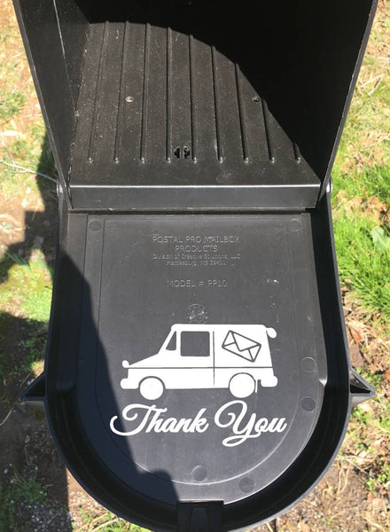 Mailbox Decal Thank You OS 035 Sticker us mail carrier thanks