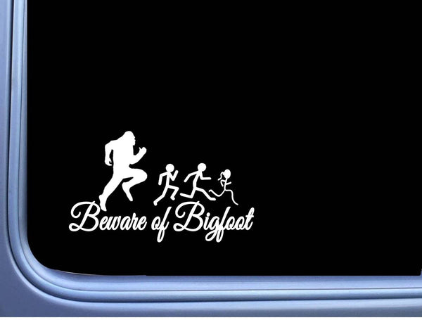 Bigfoot Decal Beware OS 038 8" Sticker sasquatch squatch