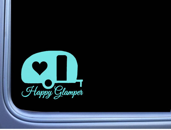 Glamping Sticker 6" Decal OS 044 camping camper happy